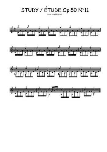 Op.50 Etude N°11 Partitions gratuites